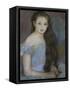 Young Girl with Dark Brown Hair and Blue Eyes-Pierre-Auguste Renoir-Framed Stretched Canvas