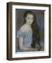 Young Girl with Dark Brown Hair and Blue Eyes-Pierre-Auguste Renoir-Framed Giclee Print