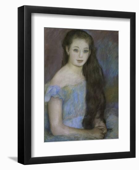 Young Girl with Dark Brown Hair and Blue Eyes-Pierre-Auguste Renoir-Framed Giclee Print