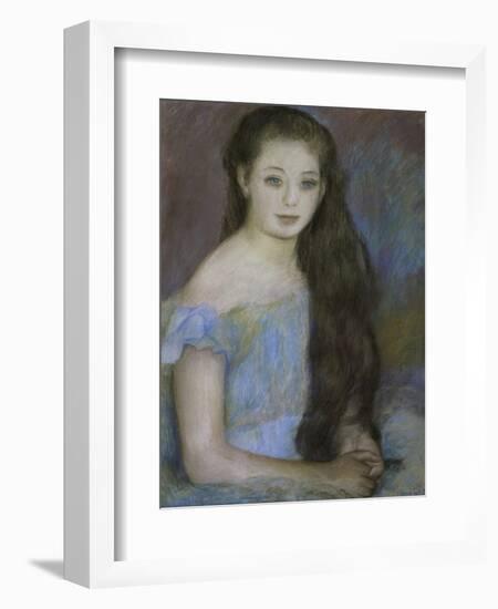 Young Girl with Dark Brown Hair and Blue Eyes-Pierre-Auguste Renoir-Framed Giclee Print