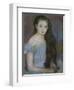 Young Girl with Dark Brown Hair and Blue Eyes-Pierre-Auguste Renoir-Framed Giclee Print