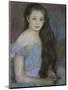 Young Girl with Dark Brown Hair and Blue Eyes-Pierre-Auguste Renoir-Mounted Giclee Print