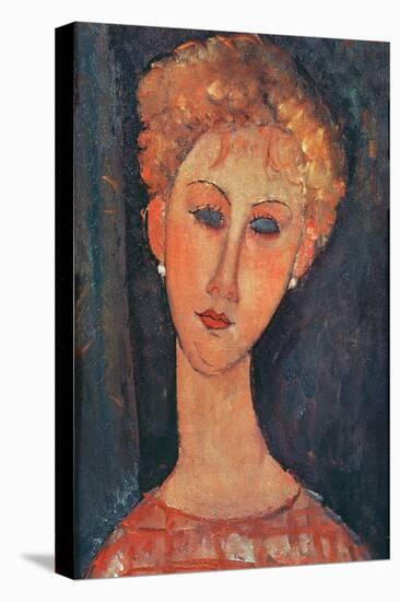Young Girl with Earrings-Amedeo Modigliani-Stretched Canvas