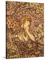 Young Girl with Flowers, 1900-Alphonse Mucha-Stretched Canvas
