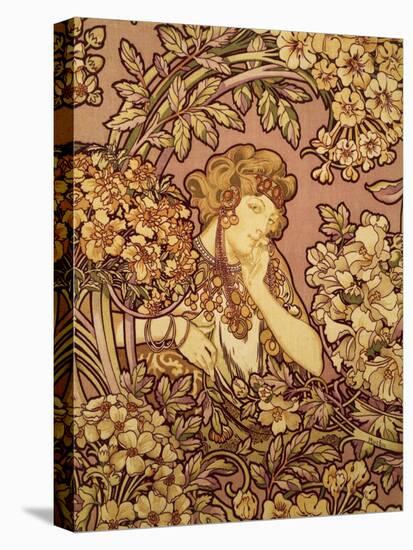 Young Girl with Flowers, 1900-Alphonse Mucha-Stretched Canvas