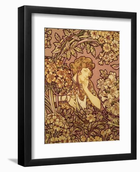 Young Girl with Flowers, 1900-Alphonse Mucha-Framed Giclee Print