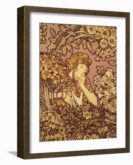 Young Girl with Flowers, 1900-Alphonse Mucha-Framed Giclee Print