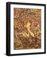 Young Girl with Flowers, 1900-Alphonse Mucha-Framed Giclee Print