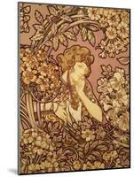 Young Girl with Flowers, 1900-Alphonse Mucha-Mounted Giclee Print