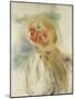 Young Girl with Flowers in her Hat-Pierre-Auguste Renoir-Mounted Giclee Print