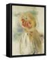 Young Girl with Flowers in her Hat-Pierre-Auguste Renoir-Framed Stretched Canvas