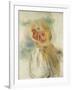 Young Girl with Flowers in her Hat-Pierre-Auguste Renoir-Framed Giclee Print