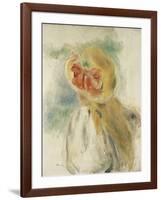 Young Girl with Flowers in her Hat-Pierre-Auguste Renoir-Framed Giclee Print