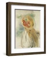 Young Girl with Flowers in her Hat-Pierre-Auguste Renoir-Framed Giclee Print