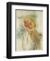 Young Girl with Flowers in her Hat-Pierre-Auguste Renoir-Framed Giclee Print