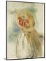Young Girl with Flowers in her Hat-Pierre-Auguste Renoir-Mounted Giclee Print