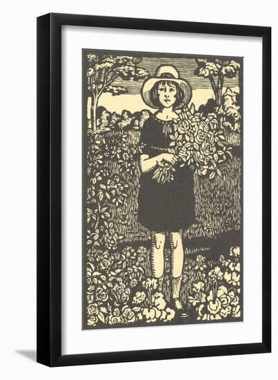 Young Girl with Flowers-null-Framed Art Print