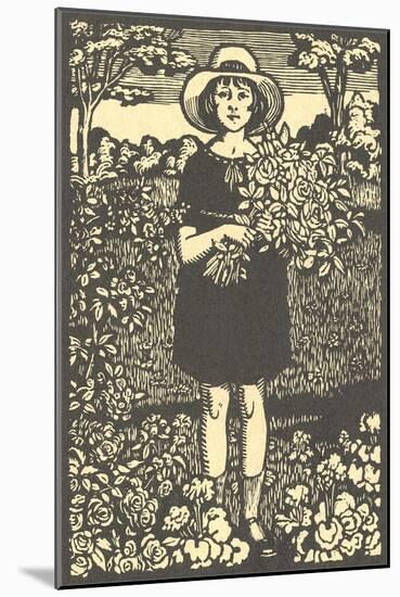 Young Girl with Flowers-null-Mounted Art Print