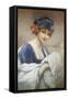 Young Girl with Fur Muff-Francois Kavel-Framed Stretched Canvas