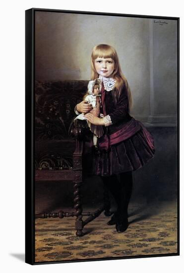 Young Girl with Her Doll, 1887-Emil Brack-Framed Stretched Canvas