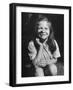 Young Girl with Long Hair and Raggedy Shirt, Smiling, Wearing Seed Pod on Nose-Ralph Morse-Framed Photographic Print