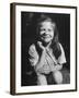 Young Girl with Long Hair and Raggedy Shirt, Smiling, Wearing Seed Pod on Nose-Ralph Morse-Framed Photographic Print