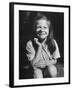 Young Girl with Long Hair and Raggedy Shirt, Smiling, Wearing Seed Pod on Nose-Ralph Morse-Framed Photographic Print