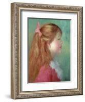 Young Girl with Long Hair in Profile, 1890-Pierre-Auguste Renoir-Framed Giclee Print