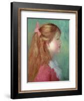 Young Girl with Long Hair in Profile, 1890-Pierre-Auguste Renoir-Framed Giclee Print