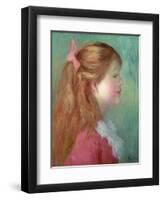 Young Girl with Long Hair in Profile, 1890-Pierre-Auguste Renoir-Framed Giclee Print