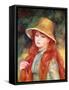 Young Girl with Long Hair, or Young Girl in a Straw Hat, 1884-Pierre-Auguste Renoir-Framed Stretched Canvas