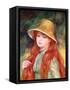 Young Girl with Long Hair, or Young Girl in a Straw Hat, 1884-Pierre-Auguste Renoir-Framed Stretched Canvas