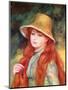 Young Girl with Long Hair, or Young Girl in a Straw Hat, 1884-Pierre-Auguste Renoir-Mounted Giclee Print
