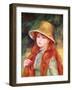 Young Girl with Long Hair, or Young Girl in a Straw Hat, 1884-Pierre-Auguste Renoir-Framed Giclee Print