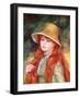 Young Girl with Long Hair, or Young Girl in a Straw Hat, 1884-Pierre-Auguste Renoir-Framed Giclee Print