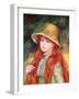 Young Girl with Long Hair, or Young Girl in a Straw Hat, 1884-Pierre-Auguste Renoir-Framed Giclee Print