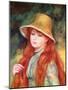 Young Girl with Long Hair, or Young Girl in a Straw Hat, 1884-Pierre-Auguste Renoir-Mounted Giclee Print