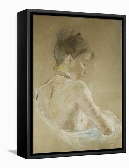 Young Girl with Naked Shoulders; Jeune Fille Aux Epaules Nues, 1885-Berthe Morisot-Framed Stretched Canvas