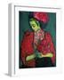 Young Girl with Peonies, 1909-Alexej Von Jawlensky-Framed Giclee Print