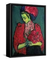 Young Girl with Peonies, 1909-Alexej Von Jawlensky-Framed Stretched Canvas