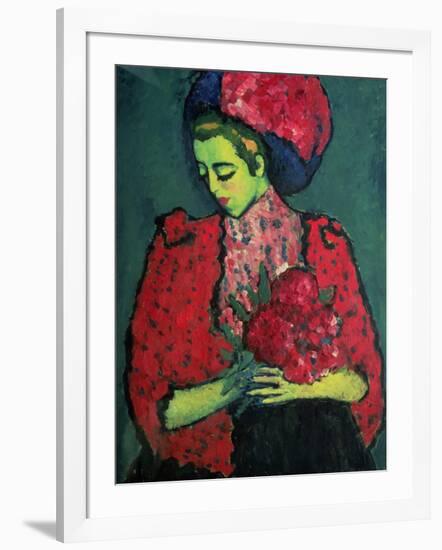 Young Girl with Peonies, 1909-Alexej Von Jawlensky-Framed Giclee Print