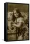 Young Girl with Purple Flowers and Sash-null-Framed Stretched Canvas