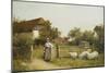 Young Girl with Sheep, by a Cottage-Benjamin D. Sigmund-Mounted Giclee Print