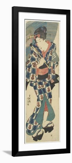 Young Girl with Umbrella, C. 1830-1844-Utagawa Kunisada-Framed Giclee Print