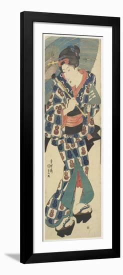 Young Girl with Umbrella, C. 1830-1844-Utagawa Kunisada-Framed Premium Giclee Print