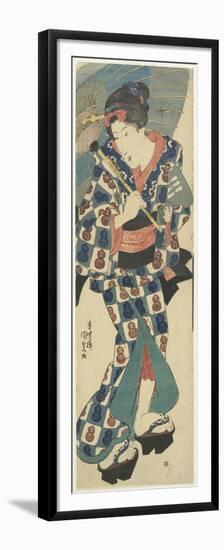 Young Girl with Umbrella, C. 1830-1844-Utagawa Kunisada-Framed Premium Giclee Print