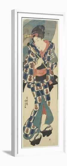 Young Girl with Umbrella, C. 1830-1844-Utagawa Kunisada-Framed Premium Giclee Print