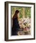 Young Girl with Vases of Flowers-Theo van Rysselberghe-Framed Giclee Print