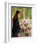 Young Girl with Vases of Flowers-Theo van Rysselberghe-Framed Giclee Print