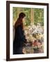 Young Girl with Vases of Flowers-Theo van Rysselberghe-Framed Giclee Print